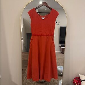Athleta orange (ribbed top part) Midi Dress
